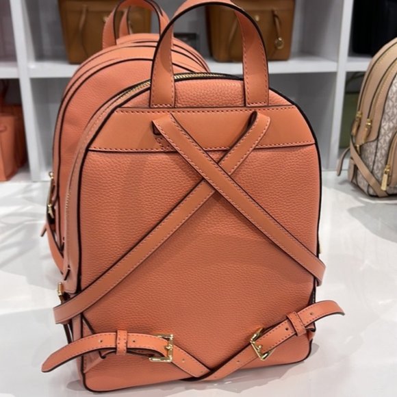 Michael Kors Jaycee Medium Zip PKT Backpack Sherbert Leather - Picture 9 of 13